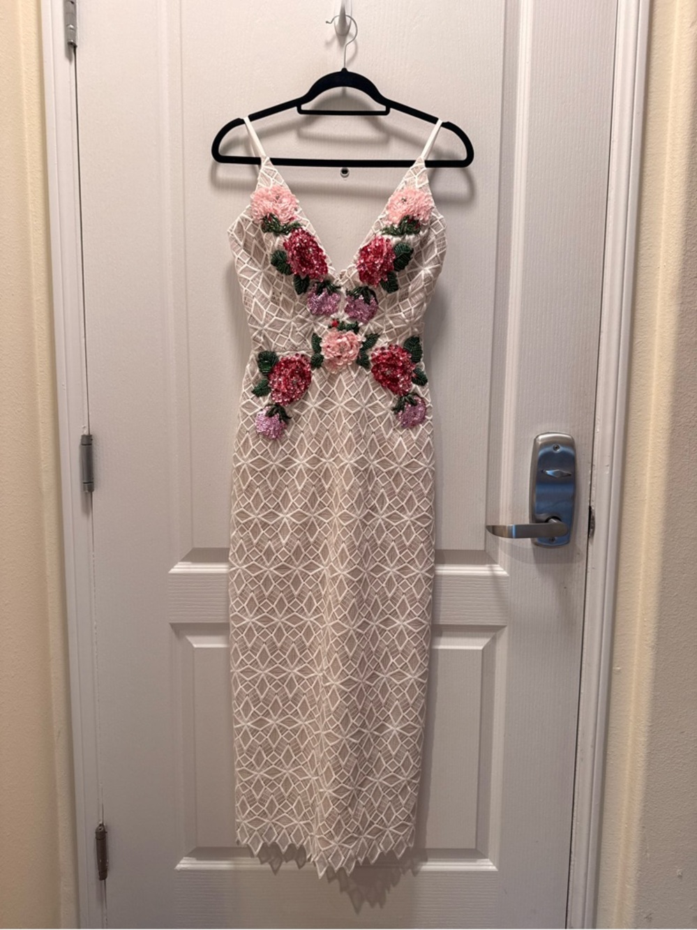 HELSI Domenique Floral Embroidered Lace Midi Dress in Off- White Size XS NWT - Picture 6 of 9